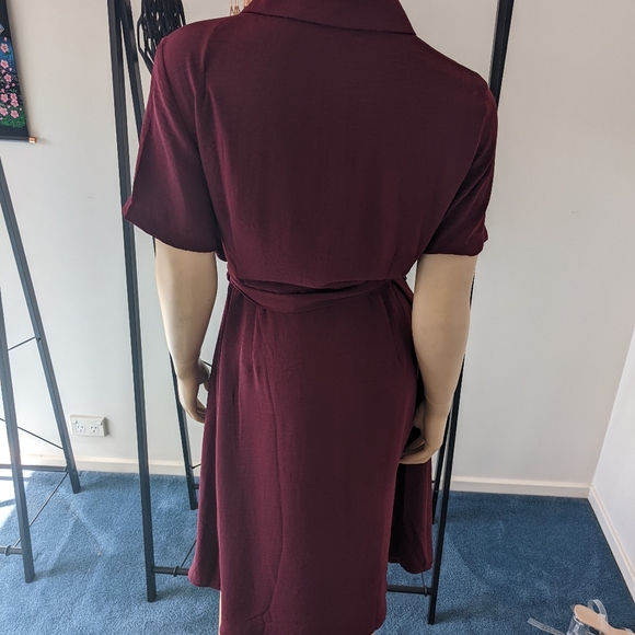 SOLD - Forcast  Cindy Button-Up Dress Plum Sz 12 - Picture 4 of 5